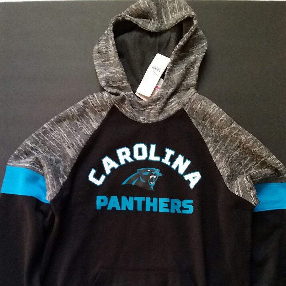 Carolina Panthers Scuba Neck Hood Hoodie NFL Team Apparel Licensed Football L